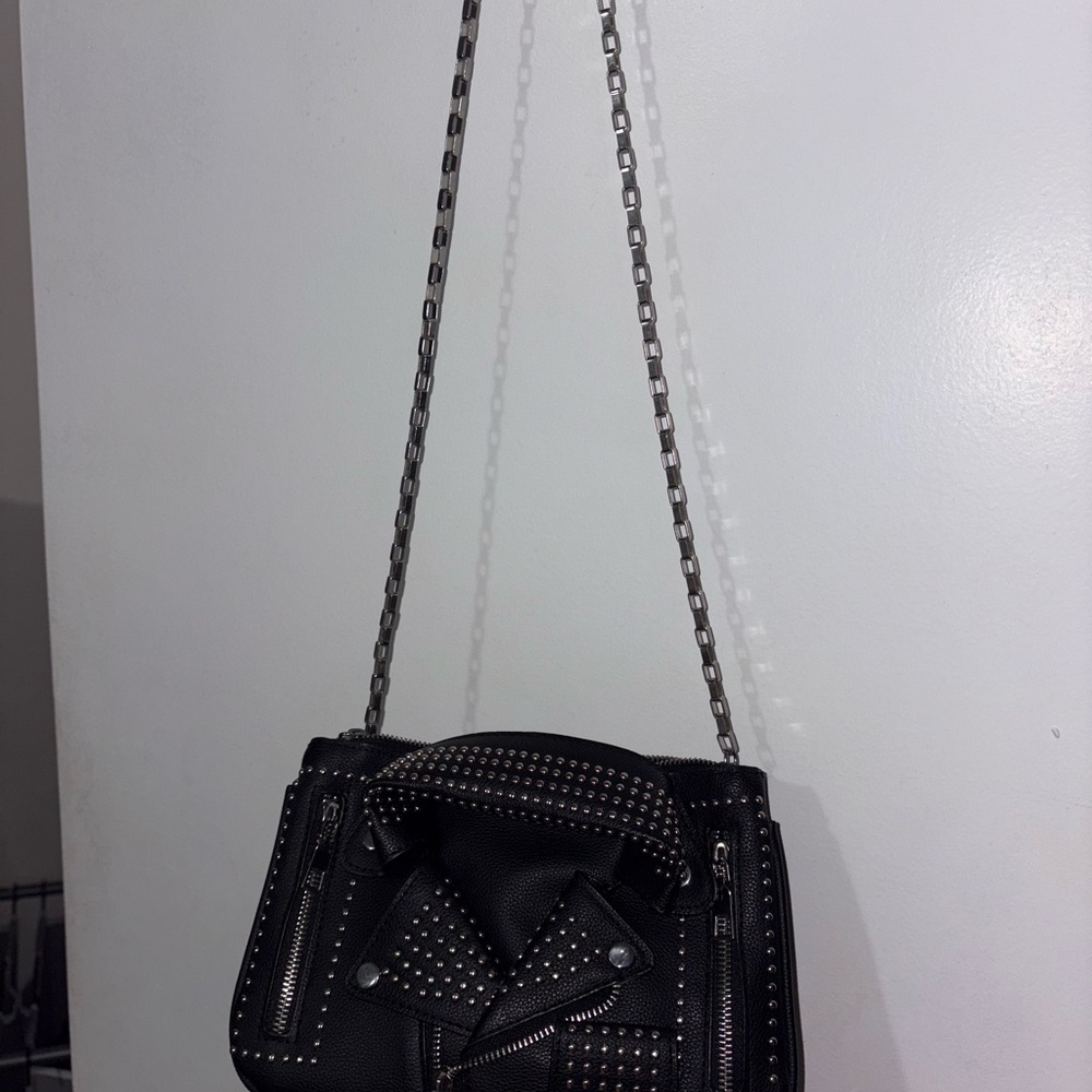 Studded Black Chain Shoulder Bag